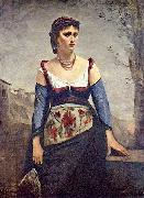 Jean-Baptiste-Camille Corot Agostina, die Italienerin oil painting